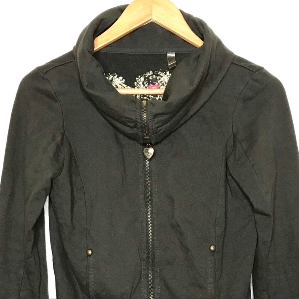 Twisted Heart Zipper Sweatshirt PEACE Size Medium - Picture 5 of 7